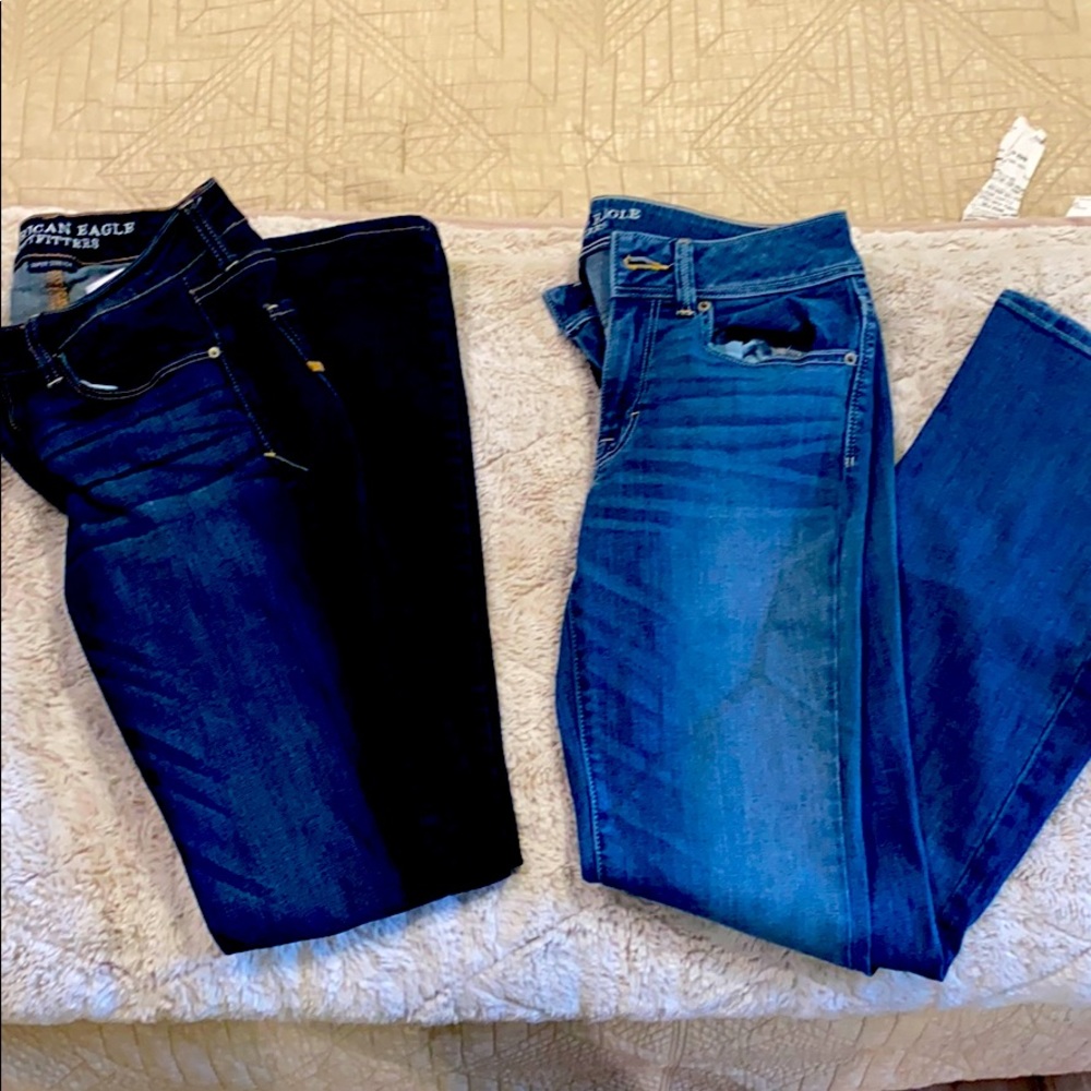 American eagle jeans 2 pairs size 6 skinny bootcut